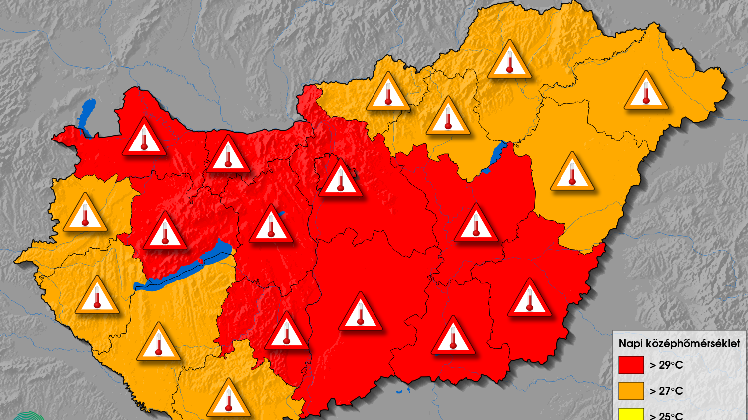 Mától harmadfokú a hőségriasztás