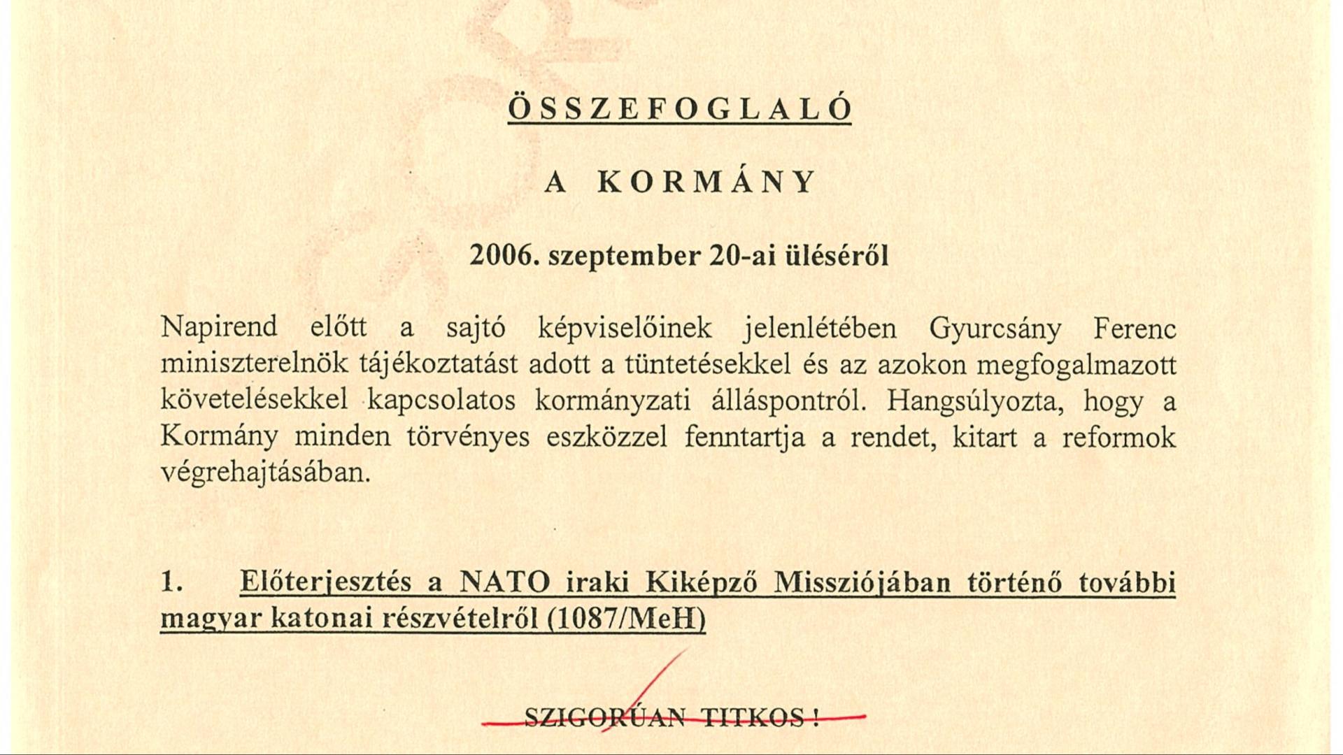 Nyilvánosságra kerülnek a 2006 őszi kormányülések titkos jegyzőkönyvei