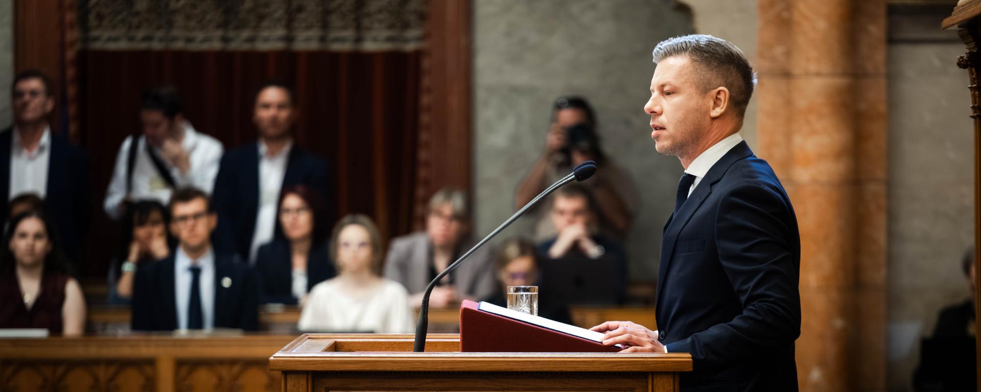 Magyar Péter kormányfő a Parlamentben, 2026. július 14.