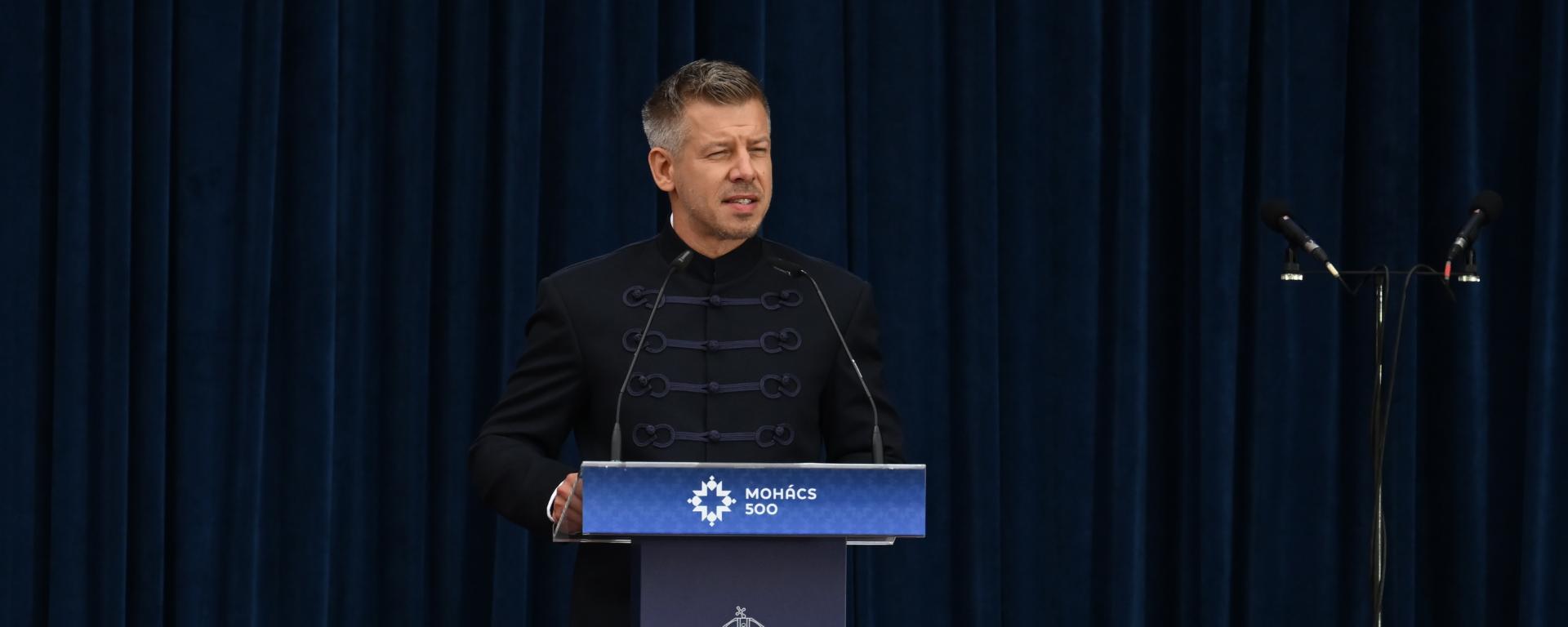 Magyar Péter Mohácson, 2026. aug. 29-én