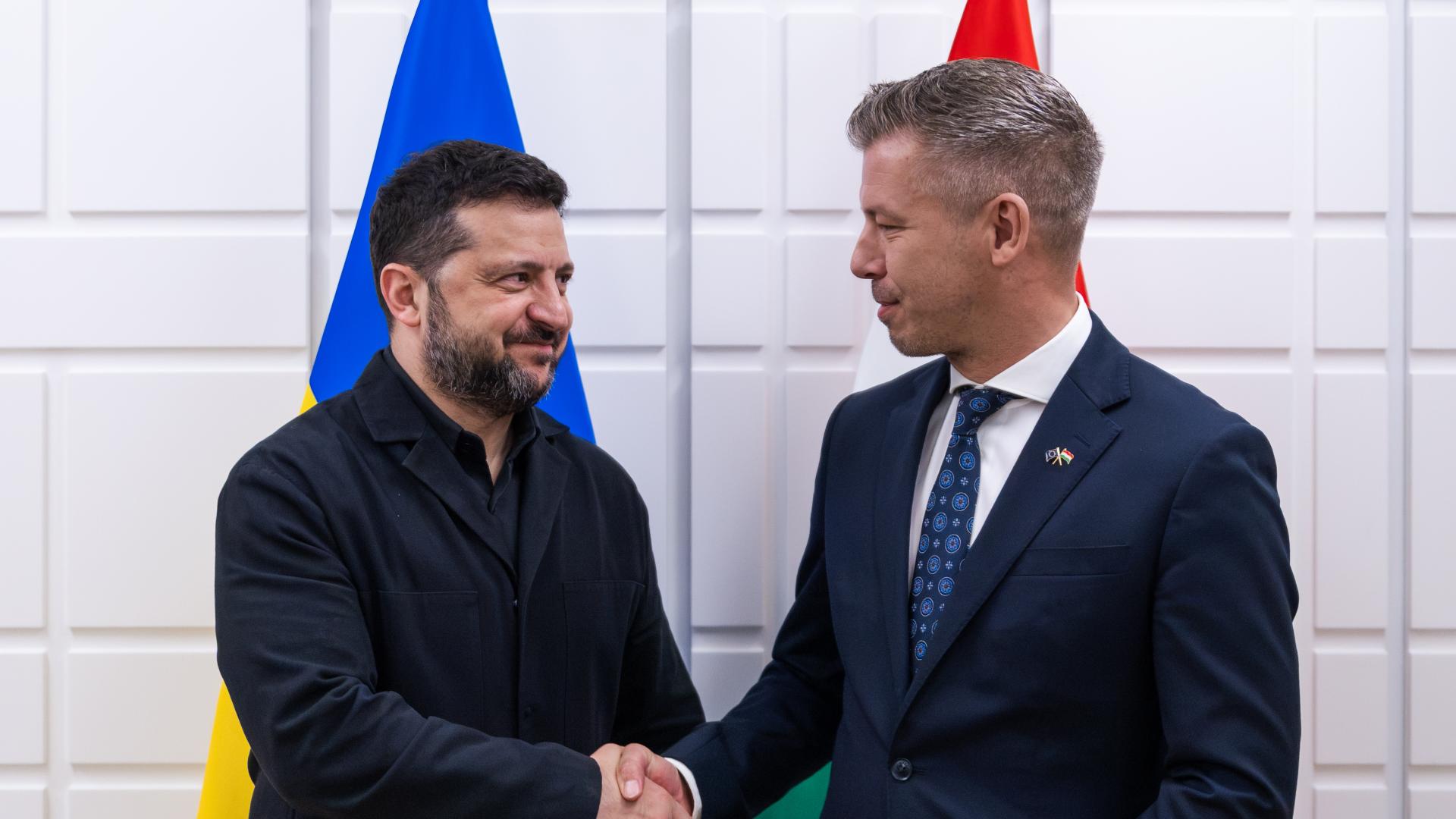 Volodimir Zelenszkij ukrán elnökkel tárgyalt Magyar Péter miniszterelnök